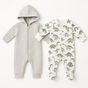 Carter's 6M bundle:  Little Planet quilted and romper dinosaur sleeper